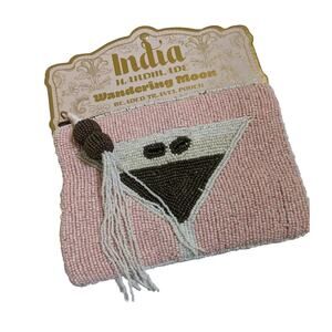 WANDERING MOON ESPRESSO MARTINI BEADED TRAVEL POUCH VIRAL New India handmade